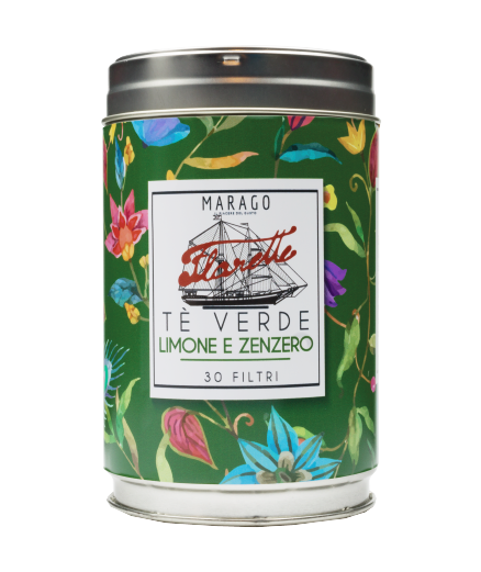 TÈ VERDE limone e zenzero - Barattolo 30 filtri